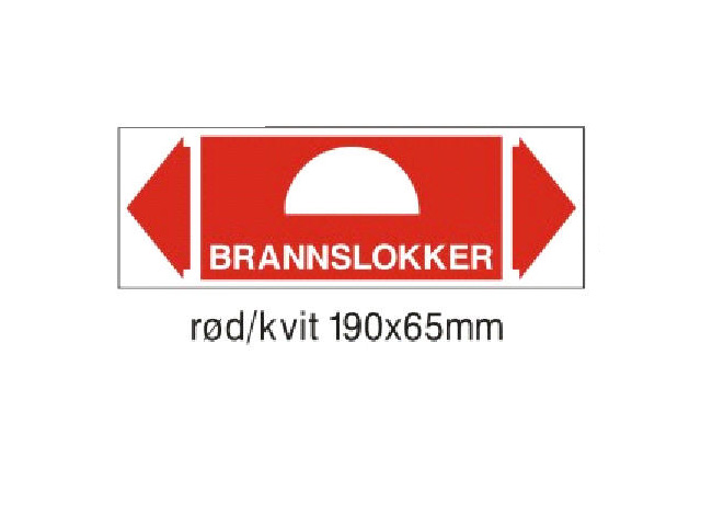 SKILT "BRANNSLUKKER" m/PILER: - Trykk p bildet for  lukke
