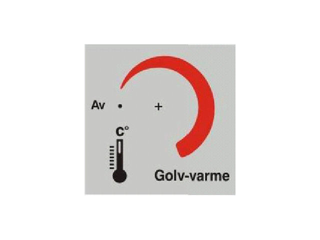 SKILT GULV-VARME (for POTMETER) - Trykk p bildet for  lukke