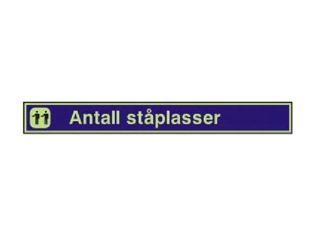 SKILT "ANTALL STPLASSER"+SYMBOL SELVLYSENDE - Trykk p bildet for  lukke