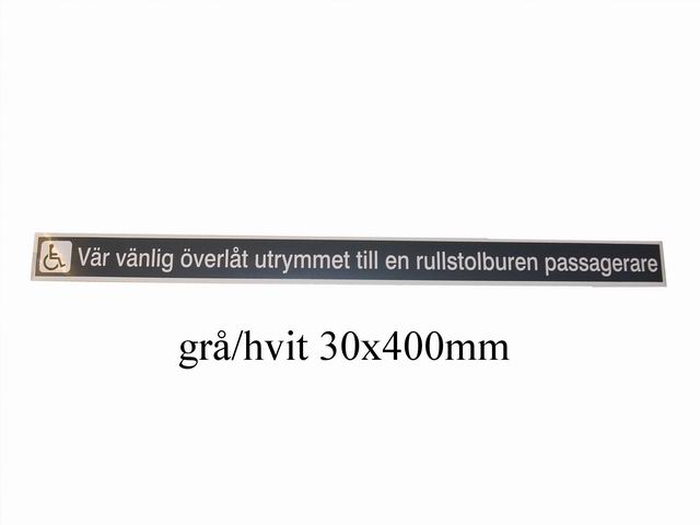 SKILT RULLESTOLPLASS SVENSK "VR VNLIG VERLT." - Trykk p bildet for  lukke