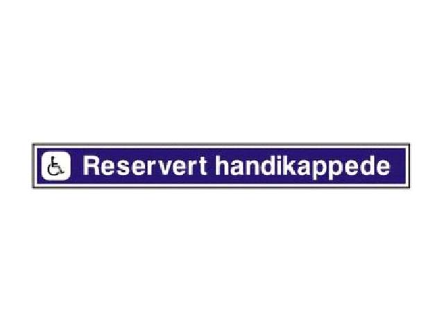 SKILT RESERVERT HANDIKAPPEDE SYMBOL - Trykk p bildet for  lukke