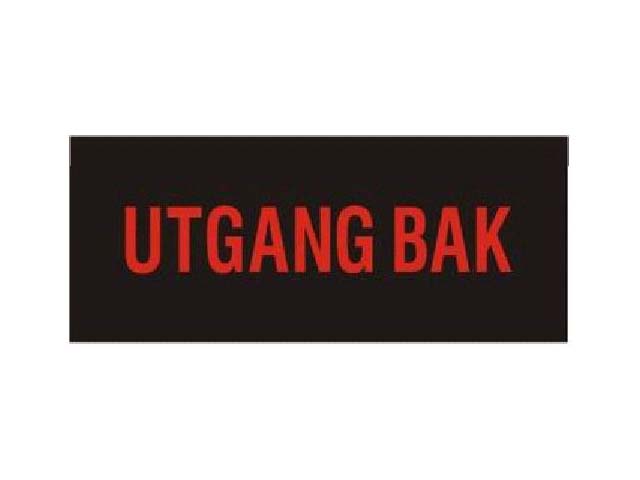 SKILT "UTGANG BAK" (FOR BELYSNING) - Trykk p bildet for  lukke