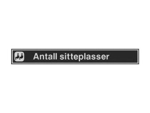 SKILT "antall sitteplasser" + SYMBOL - Trykk p bildet for  lukke