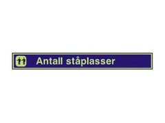 SKILT "ANTALL STPLASSER"+SYMBOL SELVLYSENDE