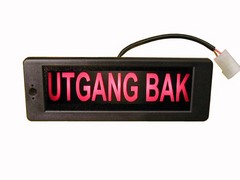 KLOKKE "UTGANG BAK" m/LYS